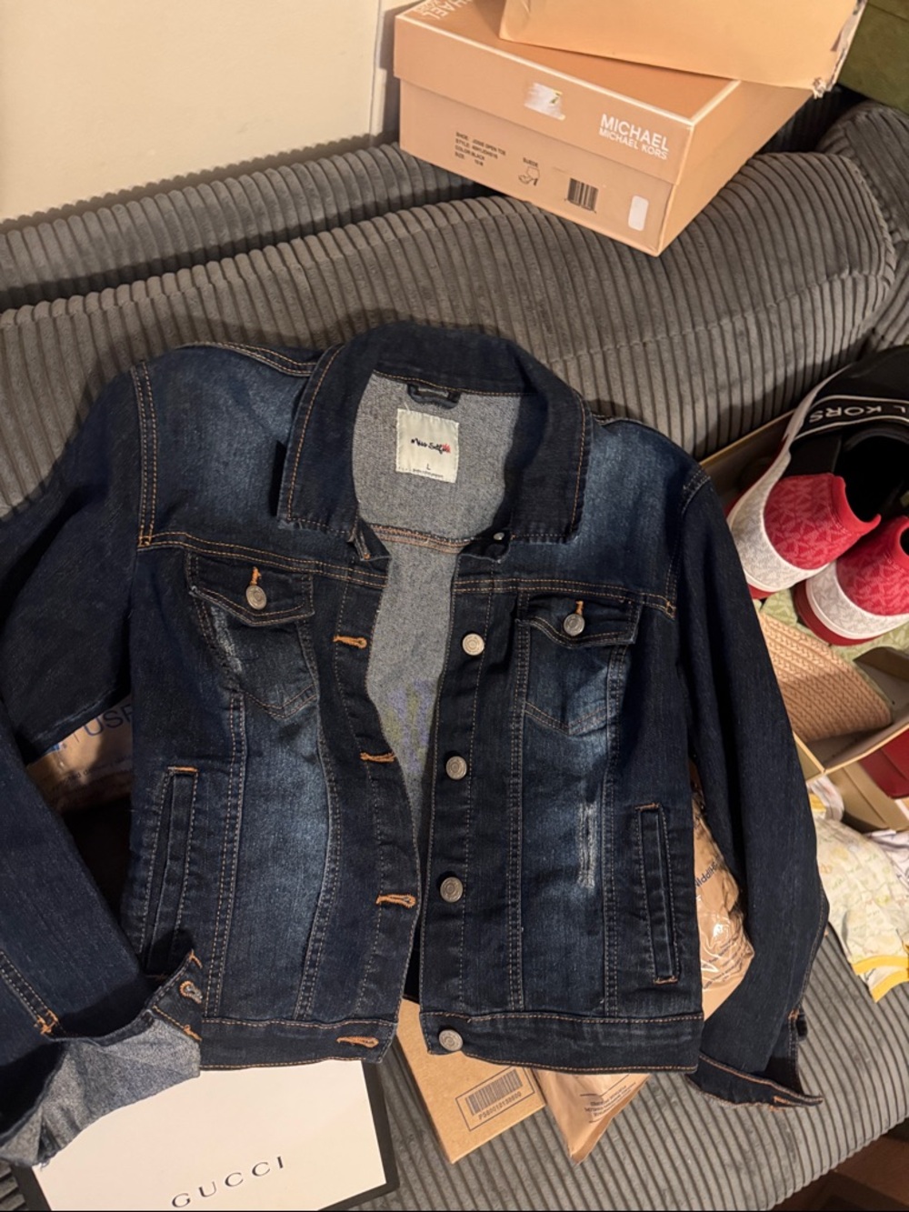 Dark Blue Denim Jean Jacket - Classic Women’s Trucker